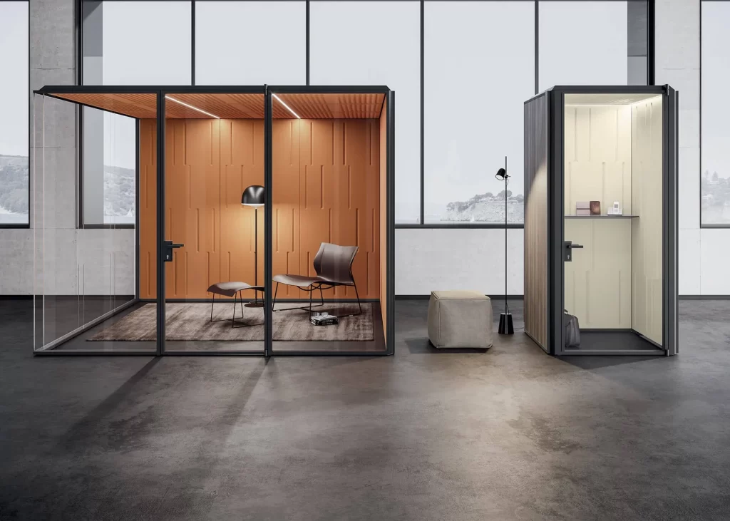 Samostoječe modularne akustične rešitve za pisarniške prostore